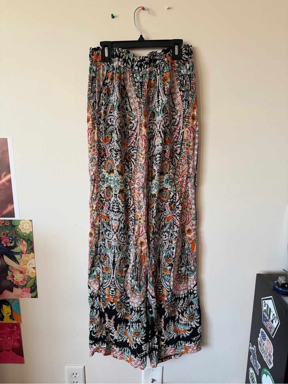 SHEIN Multicolor Paisley Floral Wide-Leg Pants